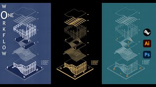 1 Workflow and 3 Axonometric Styles, Architecture Presentation with Rhino, Illustrator and Photoshop