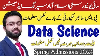 BS Data Science Spring Admissions 2024 | My Uniersity Islamabad