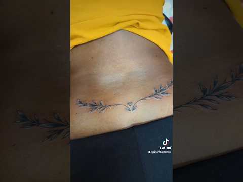 Lower back leaves tattoo #femaletattooartist #tattoo #lowerback #tattooartist #leaves #blackandgrey