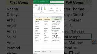 Combine data from multiple columns using FLASH FILL in Excel