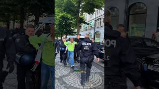 Berlin — Footage shows Berlin police arresting a Palestinian supporter during a protest in the city.