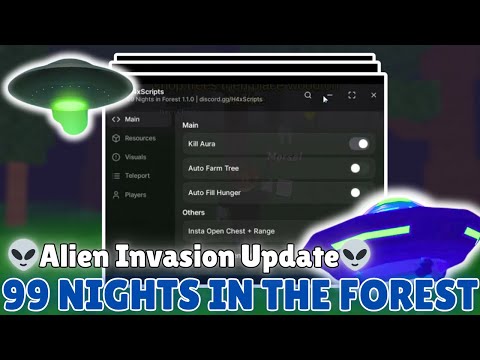 👾 99 NIGHTS IN THE FOREST ALIEN INVASION UPDATED SCRIPT | Auto Alien Kill, Artifact ESP, UFO Tracker
