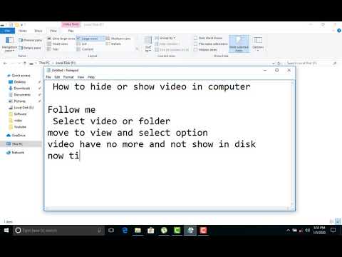 How hide or show a video or folder