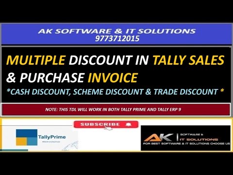 MULTIPLE DISCOUNT IN SALES AND PURCHASE INVOICE TDL FOR TALLY PRIME AND TALLY ERP 9
