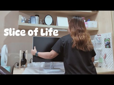 Slice of Life 15 ✿ Unboxing my new Computer Monitor and Air Fryer | Cooking easy meal