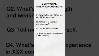 Tiktok Top 20 Interview Question: Behavioral Interview Questions #shorts #tiktok #tiktokinterview