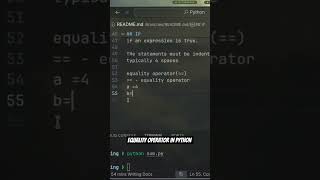 Equality operator in python #programming #coding #javascript #automobile #python #new #tutorial