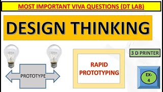 Prototype & Rapid Prototyping, Design Thinking, Experiment 4, 3D Printing, B. Tech Lab, DT LAB VIVA