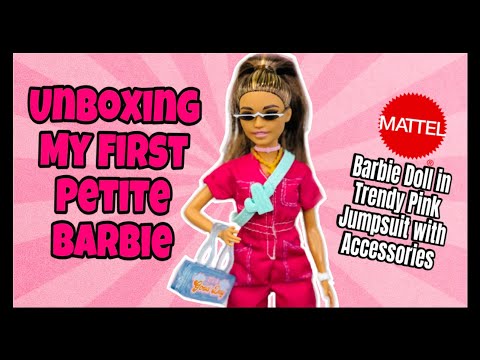Unboxing Barbie Doll in Trendy Pink Jumpsuit With Accessories