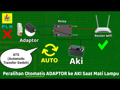 Peralihan Tegangan Otomatis dengan RELAY dan DIODA | ATS (Automatic Transfer Switch)