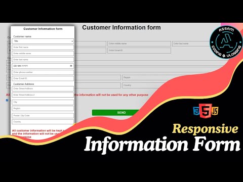 Responsive Customer Information Form | HTML, CSS, and JavaScript Tutorial