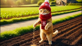 Giant Light-Brown Cat Becomes a Farmer 🐱🌾 | Funny AI Animation