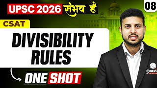 Divisibility Rules ONE SHOT 🔥 | Complete CSAT | UPSC 2026 