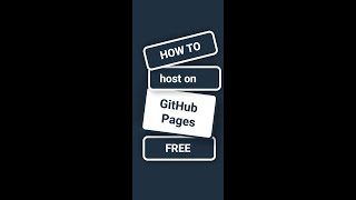 4 Steps to host you website on GitHub pages for free || GitHub pages #short