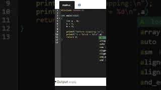 Swapping in c...