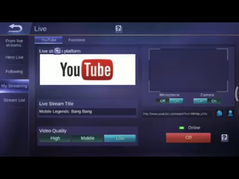 Mobile Legends Setting Up Youtube Live