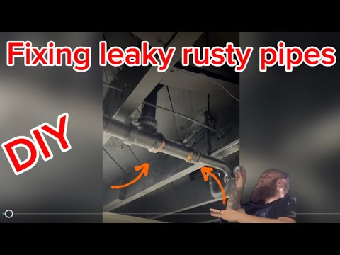 DIY fixing rusty leaking metal plumbing drain pipes with ABS (plastic) pipes