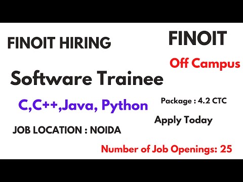FINOIT is Hiring Software Trainee Off Campus 2022 || C || C++ || Java || Python || Off Campus Jobs
