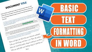 Basic Text Formatting Font, Size, Color, etc