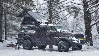 Winter Camping In A Heavy Snow Storm