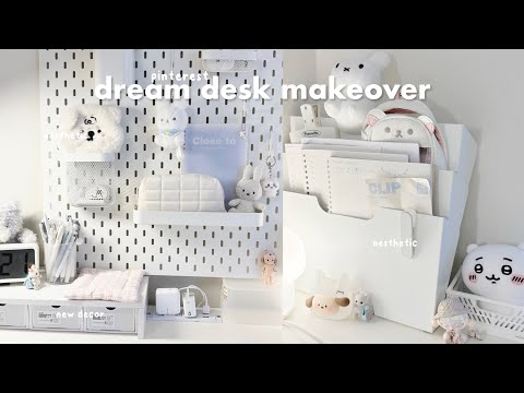 ☁️DREAM DESK MAKEOVER: extreme transformation, desk tour, muji, ikea, & more haul