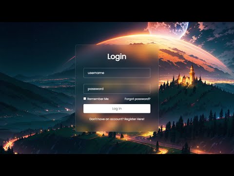 Project: Glassmorphism Login Form using Html & CSS
