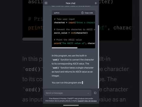 Python Program to Find ASCII Value of character #chatgpt #coding #python #pythonprogram #code