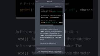 Python Program to Find ASCII Value of character #chatgpt #coding #python #pythonprogram #code