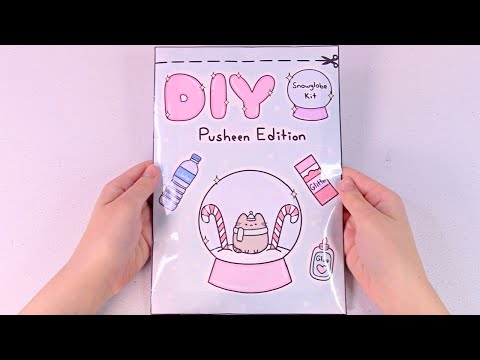 DIY Pusheen Snowglobe Kit Blind Bag Paper DIY | ASMR