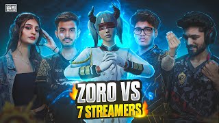 ZORO VS @admino_gaming19 @LoLzZzGaming SQUAD 🤯| TOP INDIAN STREAMERS VS ZORO 😳🔥| #pubg #bgmi