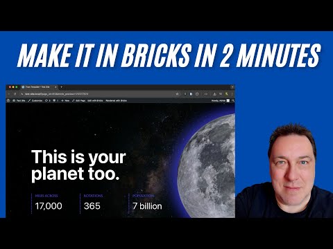 Create this space hero section fast in bricks.
