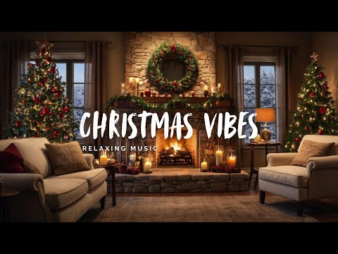 Relaxing Christmas Music Cozy Holiday Ambience with Snow & Fireplace (Relaxing Music)