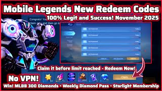Mobile Legends New Redeem Codes November 12, 2025 - MLBB Redeem Codes 100% Legit and Work! Websites