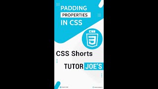 Padding Properties in CSS | CSS Shortcuts | Tutor Joes #shorts