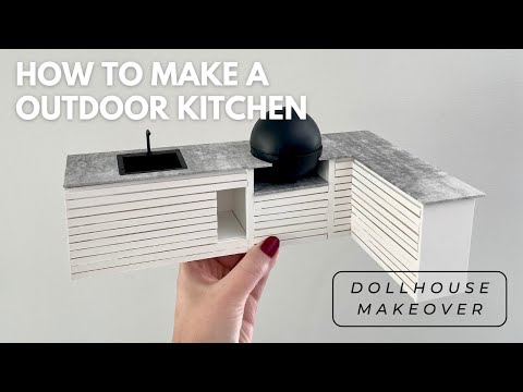 How to make a outdoor kitchen with a grill | DIY Dollhouse miniature