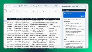 Automate data cleanup and extraction with the Agent - GPT for Sheets