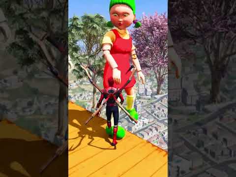 GTA V Spider-Man & Color Minions Epic Ragdoll Physics Funny and Fails #shorts​ #gtav