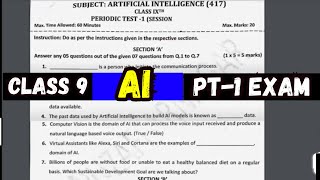 Class 9 - PT-1 Artificial intelligence (AI) Sample Question Paper of PERIODIC TEST|| Session 2025-26