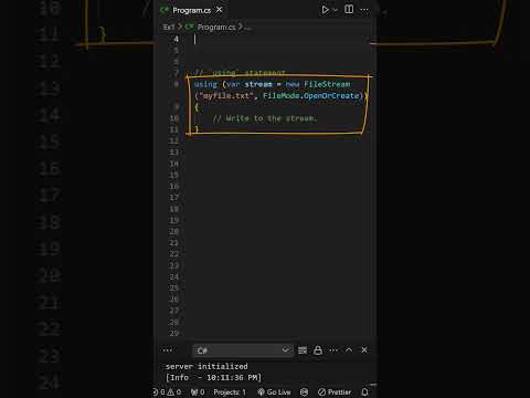 Use the using statement #codewithme #csharptutorial #coding #codingtips #java #developer #csharp