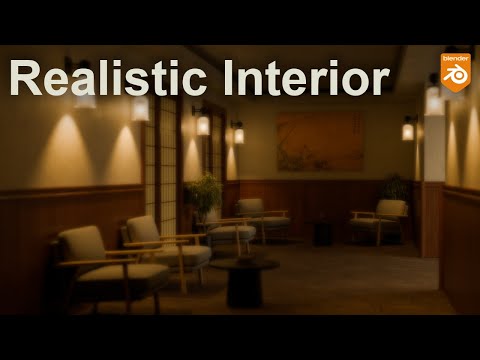 Blender Realistic Interior Design Tutorial | Modeling + Lighting + Rendering (Beginner Friendly)