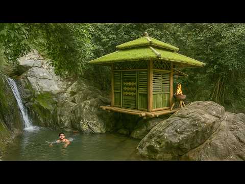 FULL VIDEO: My 15 days of building, solo survival, hunting and cooking in the rainforest