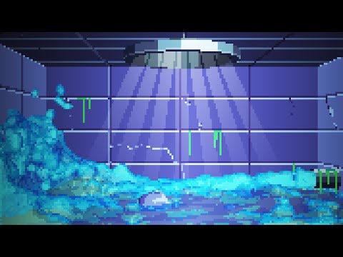 Pixel art drainage water animation