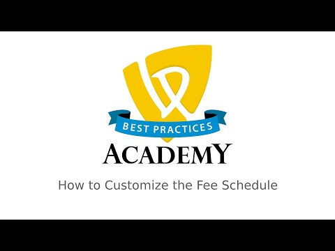 How to customize the fee schedule