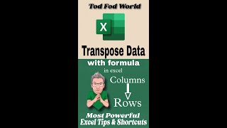 Transpose data (Column to Row) || Excel Tips & Tricks || @todfodeducation