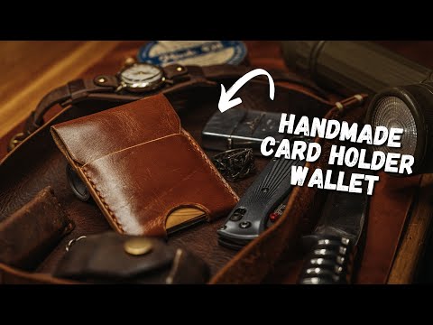 Making A Handmade Leather Cardholder Wallet - Leathercraft ASMR