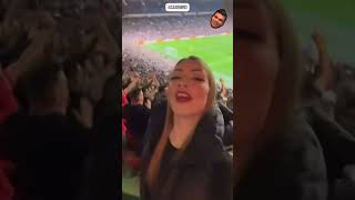 MANCHESTER UNITED FANS SINGING CASEMIRO'S CHANT WITH HIS WIFE AT OLD TRAFFORD!
