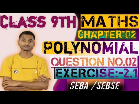 | Exercise 2.1| class 9th maths | Polynomial | Chapter 02 |Question no. 02