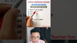 Percentage Trick -Civil Service Exam Numerical Ability Teacher Gon - CSE #csereview #mathteachergon