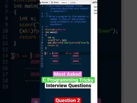 Most Asked C Language Tricky interview questions #C #clanguage #interview #freshers #software