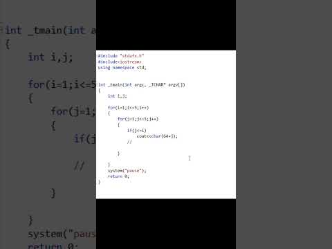 C++ Right Triangle Alphabet Pattern #coding#cplus#programminglanguage#cplusplus #education #pattern